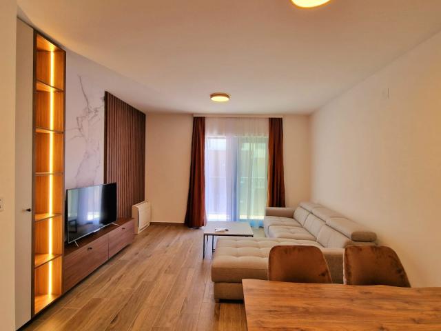 Furnished one-bedroom apartment with garage space in
