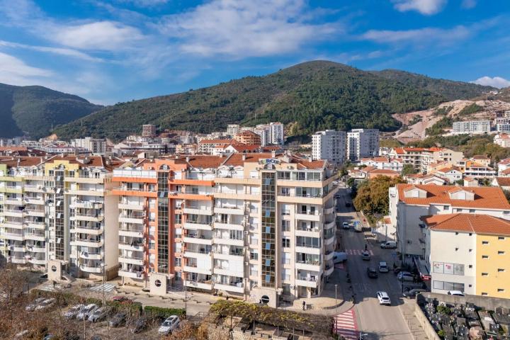 Spacious one-bedroom apartment with sea view, Budva