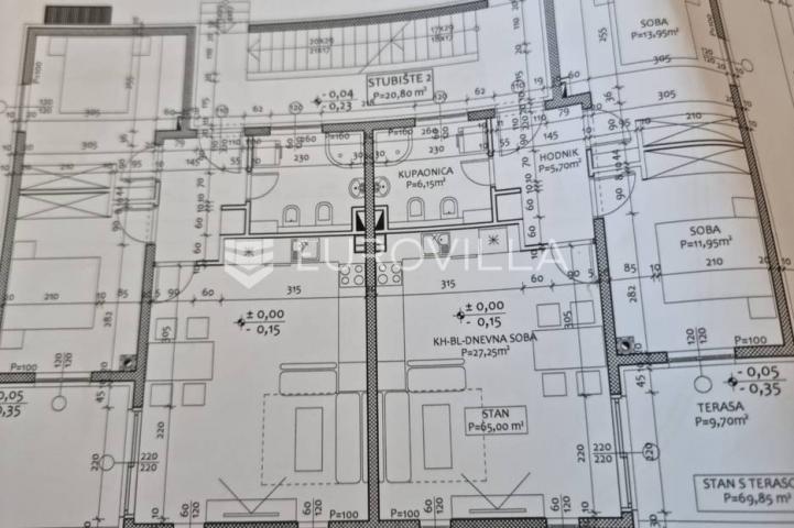Biograd na moru, Pakoštane, Dvosobni apartman S6, A, s krovnom terasom