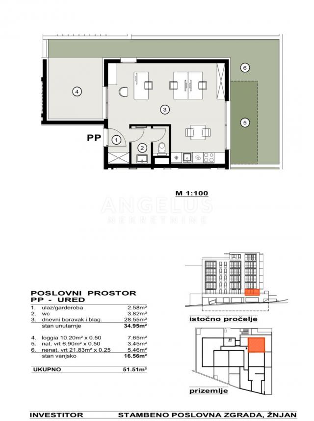 Split, Žnjan  -  Poslovni prostor u NOVOGRADNJI, 51.51 m2, PRODAJA