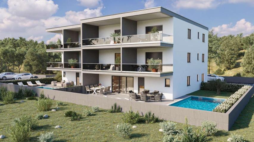 NOVIGRAD – MODERAN STAN S PRIVATNIM BAZENOM I TERASOM