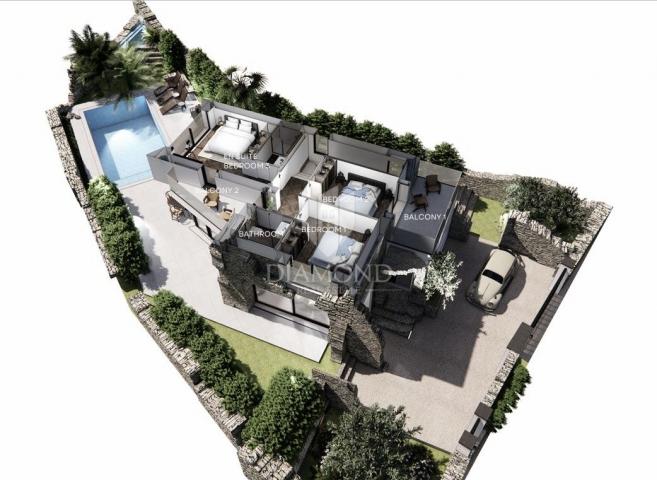 Istra, Labin, građevinsko zemljište sa projektom