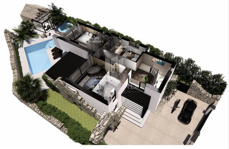 Istra, Labin, građevinsko zemljište sa projektom