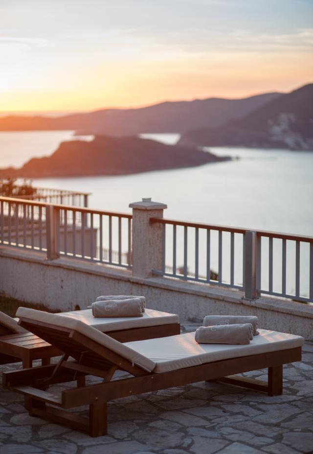 A complex of modern villas with a beautiful view