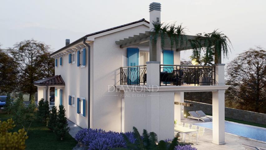 MEDITERANSKA VILLA U IZGRADNJI, LABIN, OKOLICA