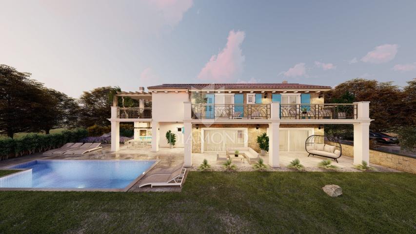MEDITERANSKA VILLA U IZGRADNJI, LABIN, OKOLICA