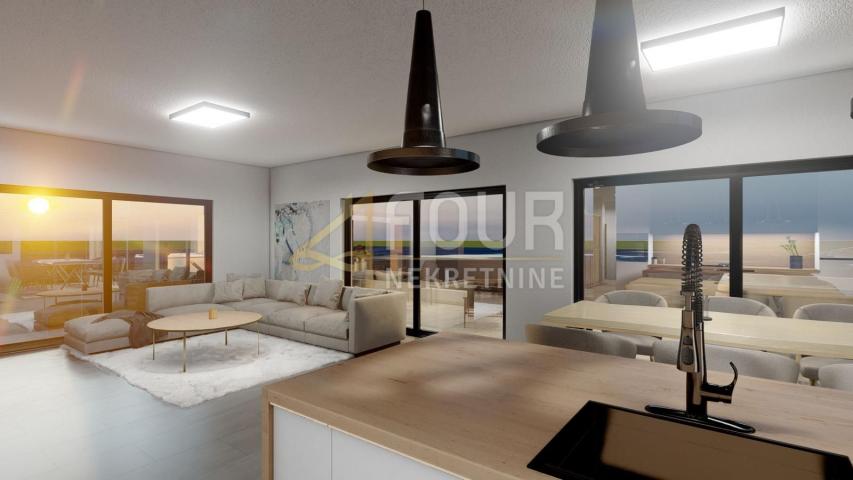Otok Krk, Vrbnik, novogradnja, 142m2, 3s+db, terasa i 2 balkona