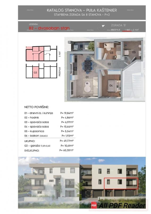 Wohnung Moderne Oase in Pula, 600 m vom Zentrum und 1000 m vom Meer entfernt! B2