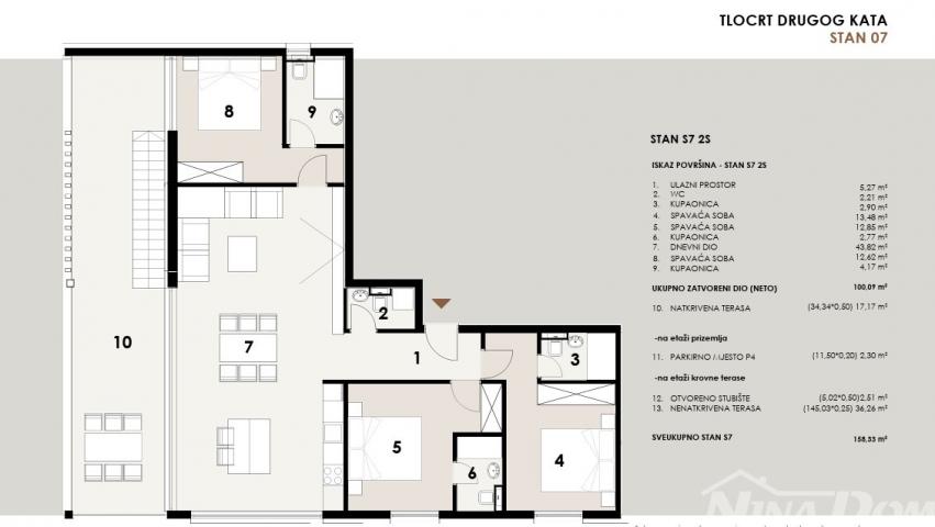 HRVATSKA, PRIVLAKA DALMACIJA- LUKSUZNA PENTHOUSE- 60 metara od mora