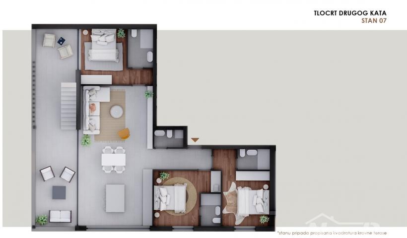 HRVATSKA, PRIVLAKA DALMACIJA- LUKSUZNA PENTHOUSE- 60 metara od mora
