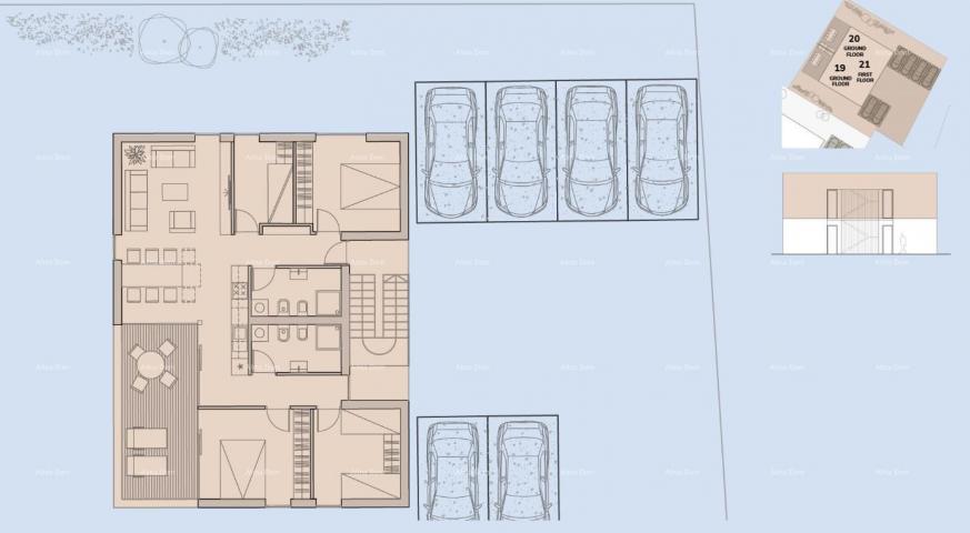 Stan Prodaja apartmana u novogradnji s dva parkirna mjesta, 5 minuta od plaže, Umag! A21