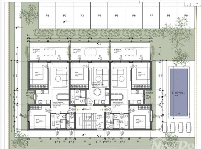 PRIVLAKA DALMACIJA- GRAĐEVINSKO ZEMLJIŠTE S PRAVOMOĆNOM DOZVOLOM ZA APARTMANSKI KOMPLEKS - DRUGI RED