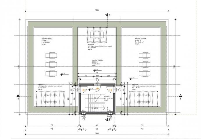 PRIVLAKA DALMACIJA- GRAĐEVINSKO ZEMLJIŠTE S PRAVOMOĆNOM DOZVOLOM ZA APARTMANSKI KOMPLEKS - DRUGI RED