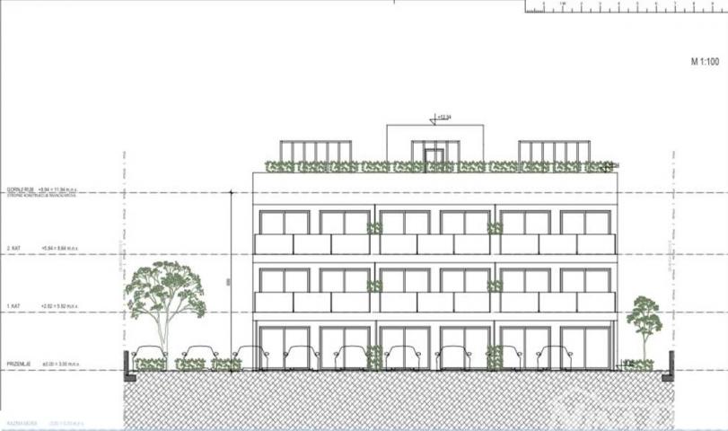 PRIVLAKA DALMACIJA- GRAĐEVINSKO ZEMLJIŠTE S PRAVOMOĆNOM DOZVOLOM ZA APARTMANSKI KOMPLEKS - DRUGI RED