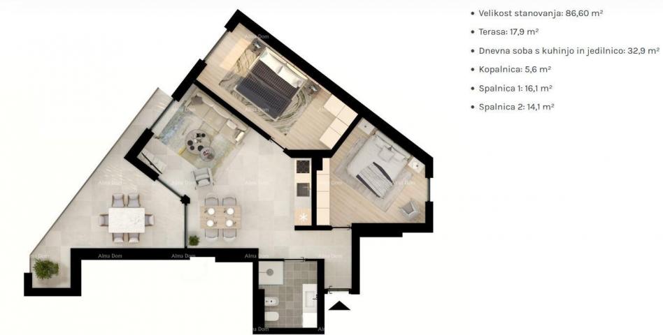 Wohnung Verkauf - Wohnung in neuem Wohnprojekt, nur 200 m vom Meer und Stränden entfernt, Umag!