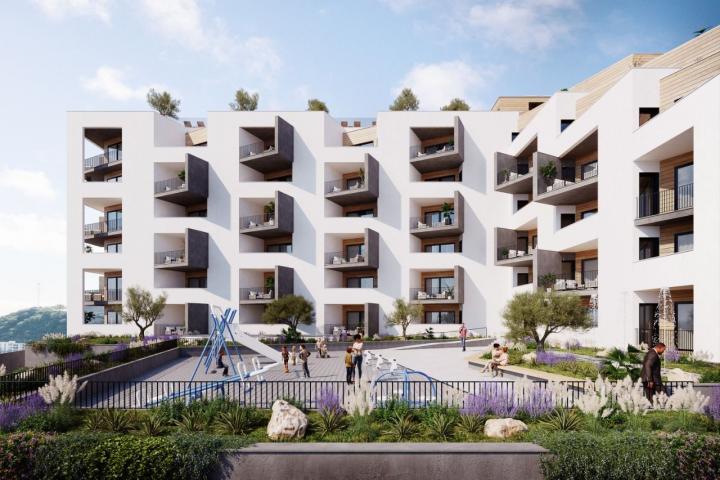 Jednosoban stan 54m2 sa pogledom na more u novom stambenom kompleksu sa bazenom, Becici