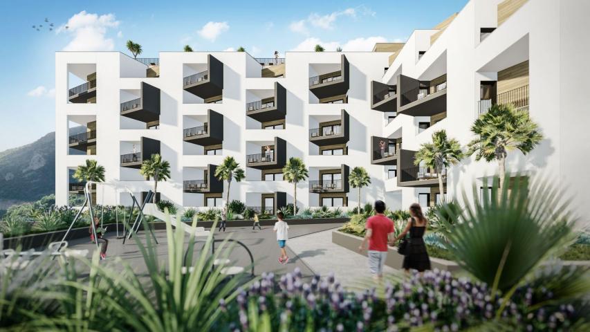 Jednosoban stan 54m2 sa pogledom na more u novom stambenom kompleksu sa bazenom, Becici