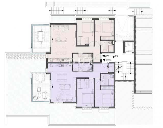 PRIMOŠTEN - Prizemni stan u novogradnji 100 m od mora (S1)