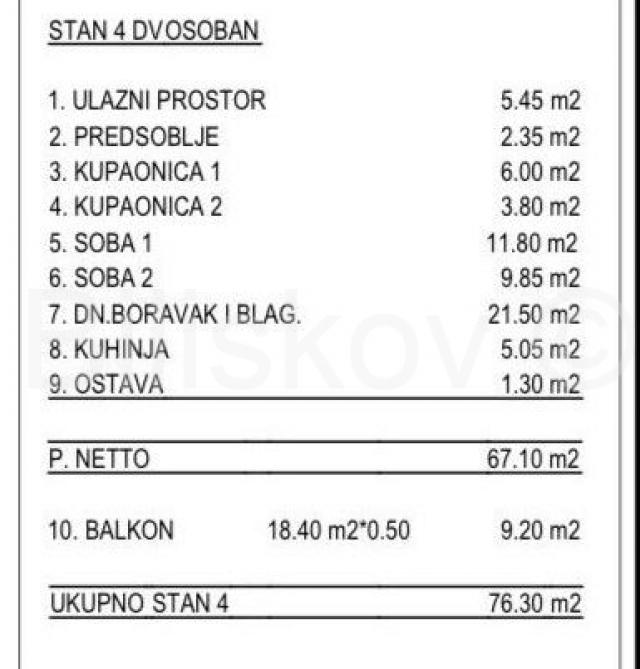 Split, Žnjan prodaja stan 76,50 m2 + 2 parkinga