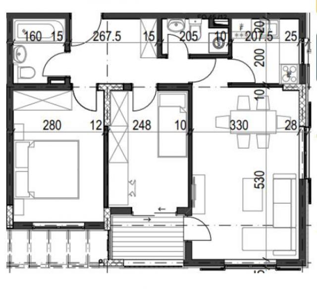 Dvosoban stan 58m² u luksuznom kompleksu Palazzo Jaz sa bazenom – Kovačko Polje, Kotor (Mogućnost od