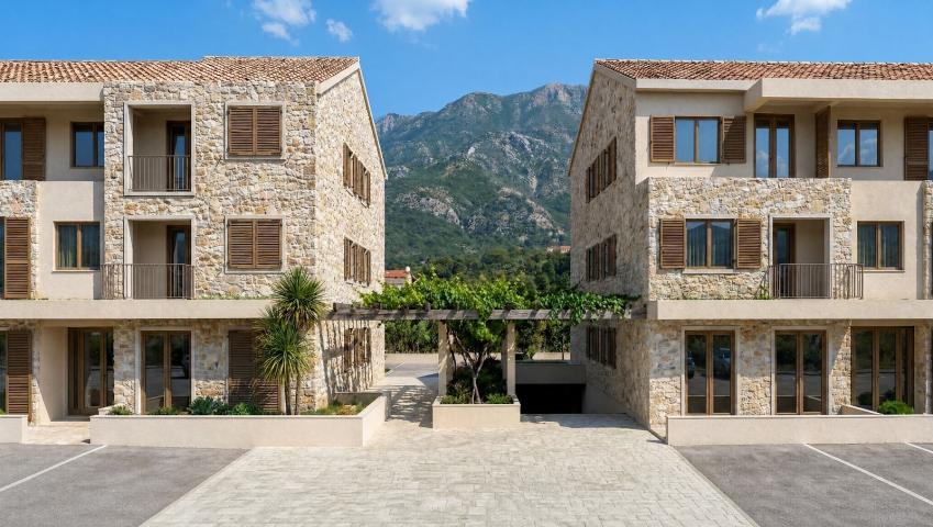 Jednosoban stan 37.76m² u luksuznom kompleksu Palazzo Jaz sa bazenom – Kovačko Polje, Kotor (Mogućno