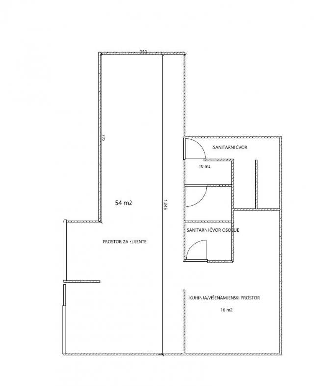 Poslovni prostor 80 m² u frekventnoj ulici – Bjelovar
