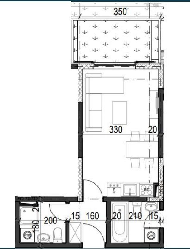 Studio apartman 25.50m² u luksuznom kompleksu Palazzo Jaz sa bazenom – Kovačko Polje, Kotor (Mogućno