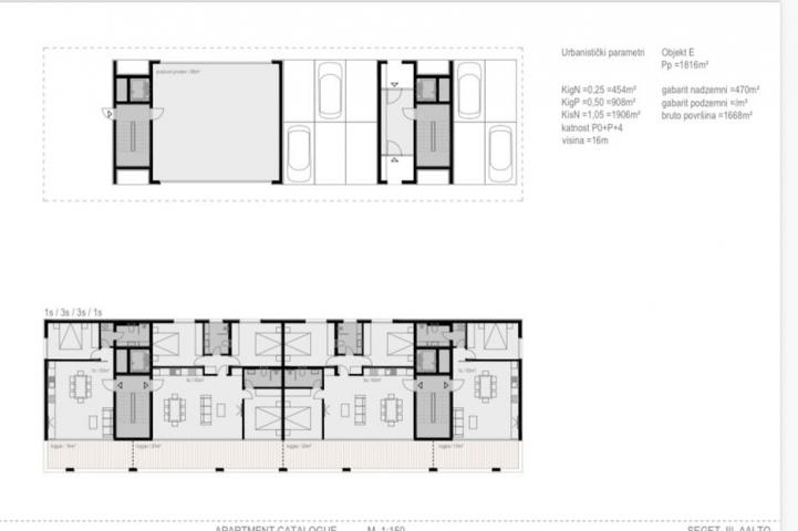 Trogir, Seget Donji, jednosoban stan na 4. katu neto korisne površine 53,22 m², E22