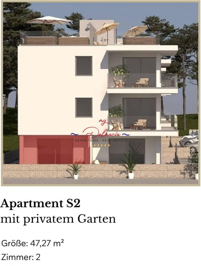 50 m do mora, luksuzni apartman S2 s vrtom