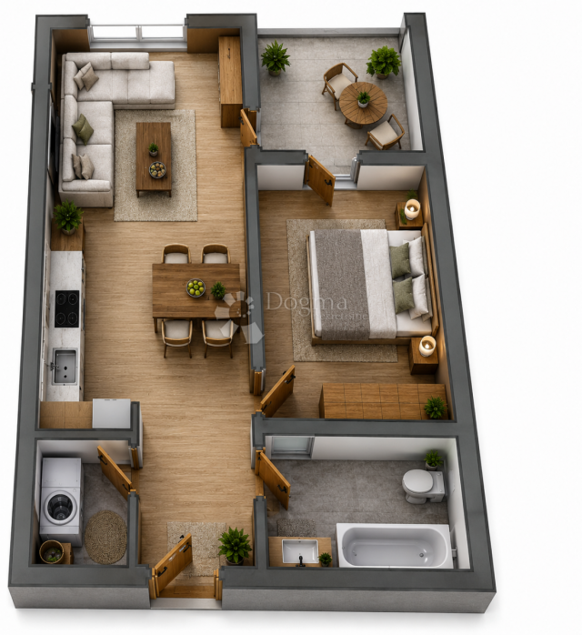 Pretprodaja stanova – moderan stan na 2. katu novogradnje, Varaždin | 39,50 m² + loggia