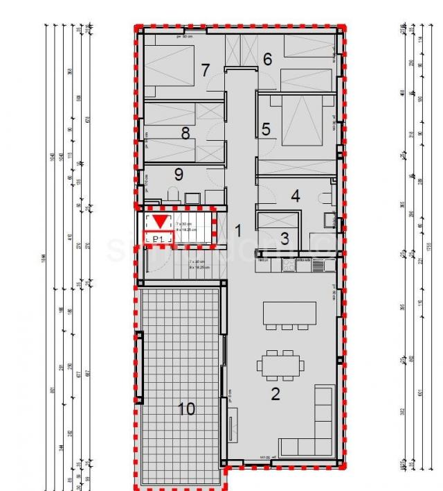 Prostrani penthouse s pogledom blizu plaže, Grebaštica