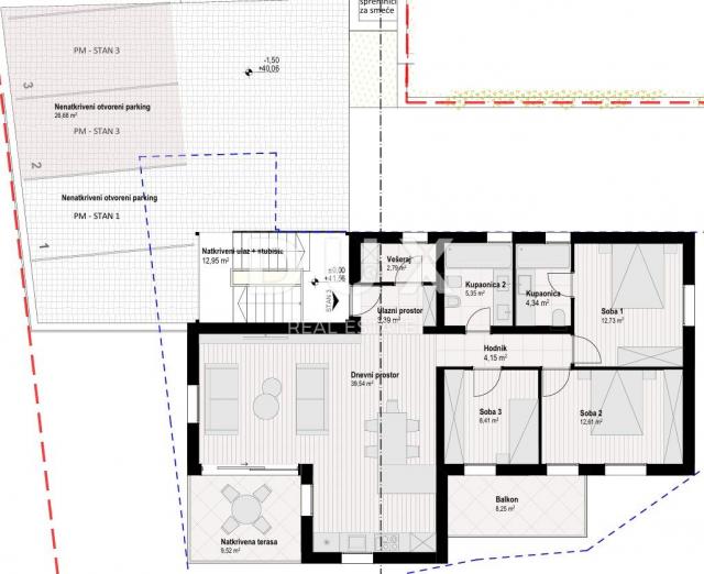 ISLAND OF CRES, CRES - Modern 3-bedroom + living room apartment on the edge of the green belt, NEW B
