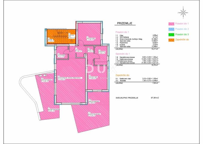 ŠIBENIK, VODICE – Stan u prizemlju sa 121 m² vrta, 2 parkinga, novogradnja