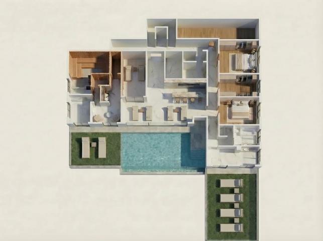Ekskluzivan jednosoban stan 47.34 m2 + 40m2 zelena terasa sa privatnim bazenom i zelenilom, panorams