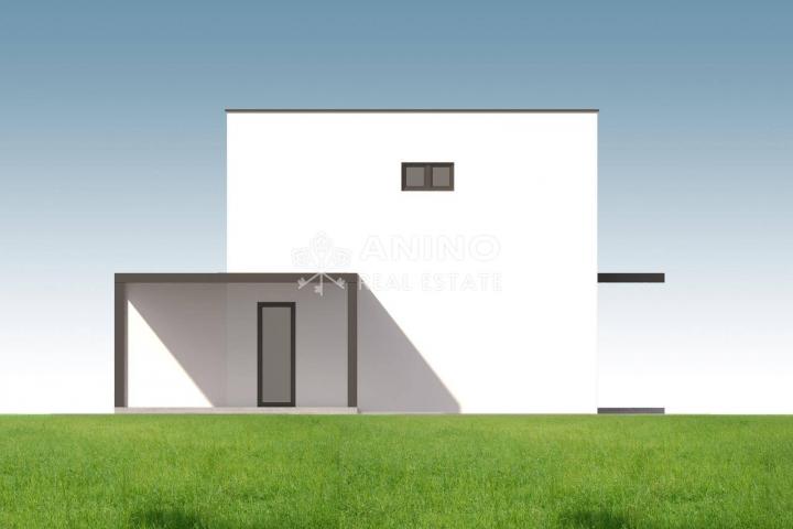 Mandre – Luksuzni trosobni dvoetažni stan 104,10 m2 s privatnim bazenom, 500 m od mora- SREDNJI STAN