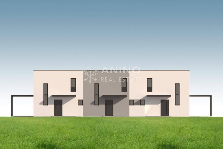 Mandre – Luksuzni trosobni dvoetažni stan 104,10 m2 s privatnim bazenom, 500 m od mora- SREDNJI STAN