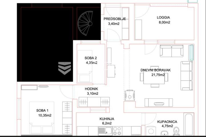 Zagreb, BRANIMIROVA, funkcionalan trosoban stan u prizemlju kuće, 62 m²