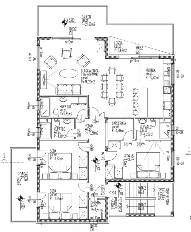 Strožanac, Podstrana - trosoban stan PENTHOUSE, 2 parkinga PRODAJA