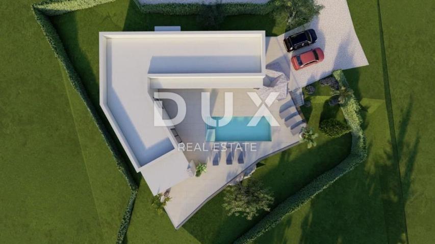 ISTRA, LABIN - Moderno dizajnirana prizemnica s bazenom na rubu naselja