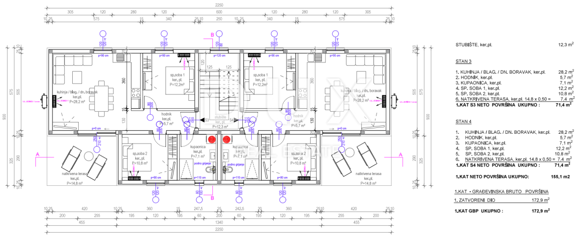ZADAR, PRIVLAKA - Novogradnja! Vrhunski penthouse samo 140 metara od plaže s neodoljivim pogledom na