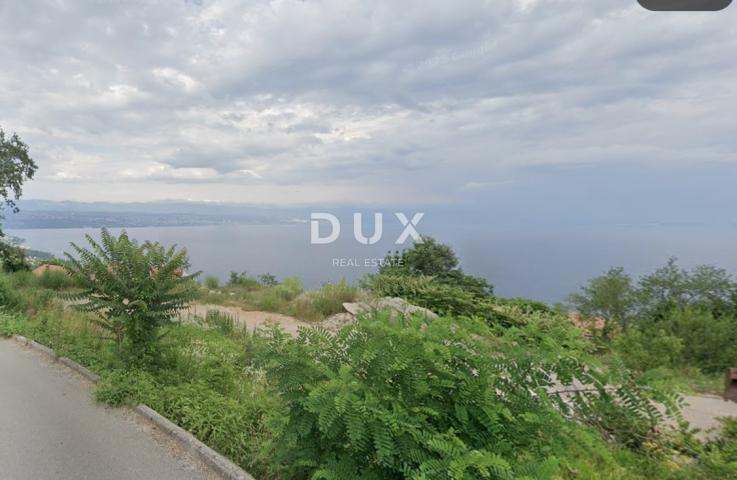 OPATIJA, LOVRAN - Atraktivno zemljište iznad Lovrana, pogled na more, spremno za gradnju, 1071m²