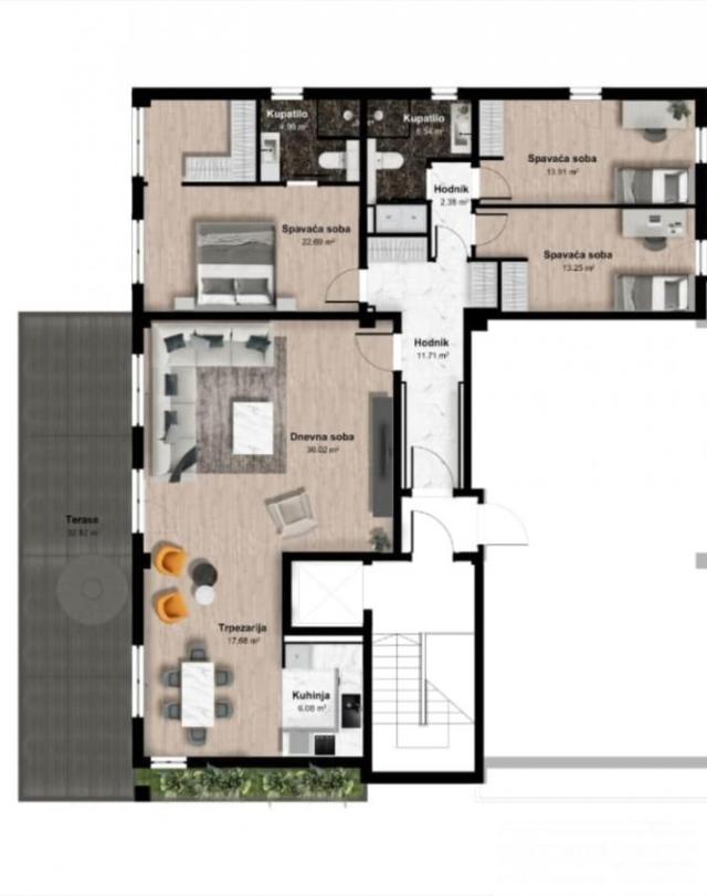 Luksuzni penthouse u Podgorici, Zagorić - 3 spavaće sobe