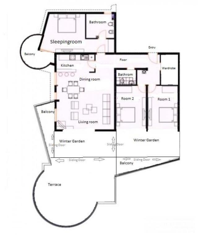 Penthouse 240 m2 u zgradi sa bazenom