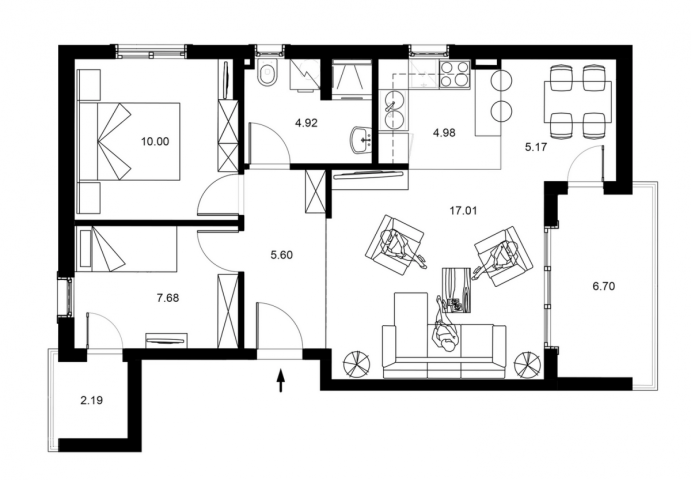 For Sale Two-bedroom apartment 63m2 with sea-view in Becici