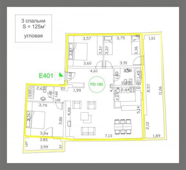 Three-Bedroom Apartment 125m2 for Sale, Sea View, Budva