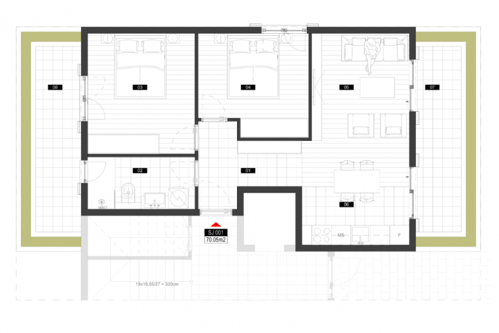 Two bedroom apartment 70m2 for sale - Tivat