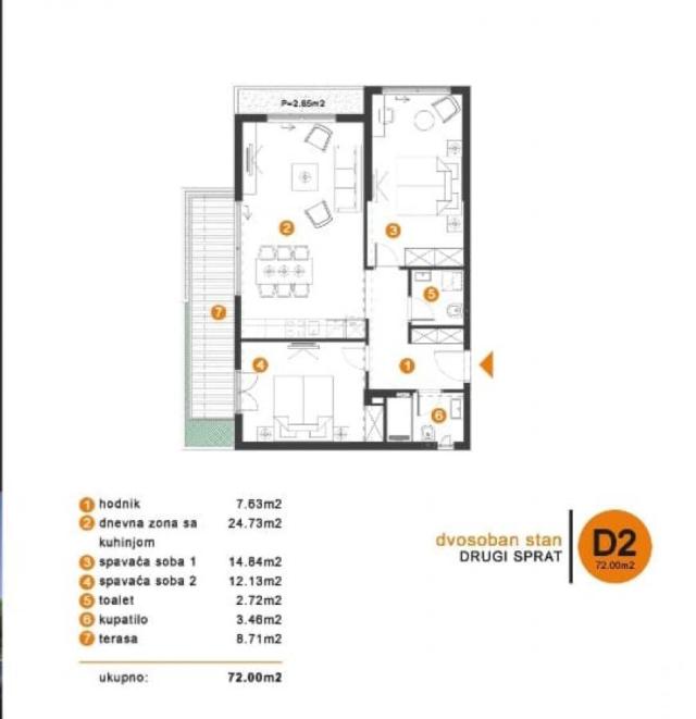 Moderne 2-Zimmer-Wohnung mit Meerblick – Top Lage