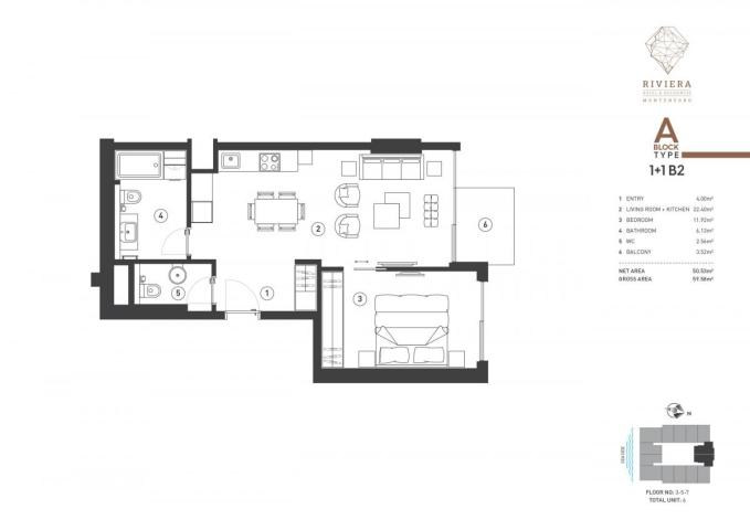 One bedroom apartment in residential complex, Budva