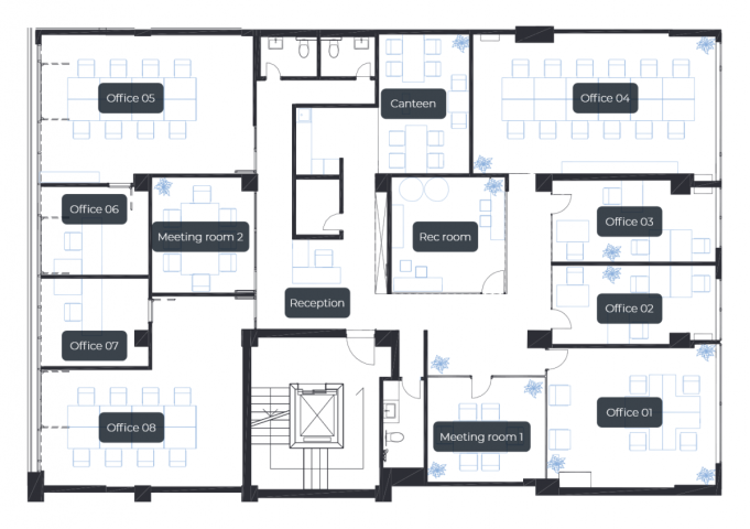 Office Space for Rent, 391 m2, Podgorica, 3rd Floor, with Garage Spaces