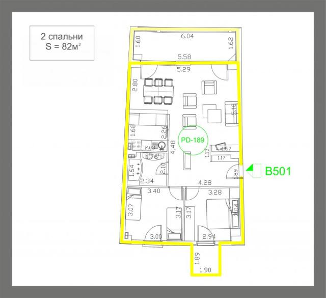 Two-Bedroom Apartment 82m2 for Sale, Sea View, Budva
